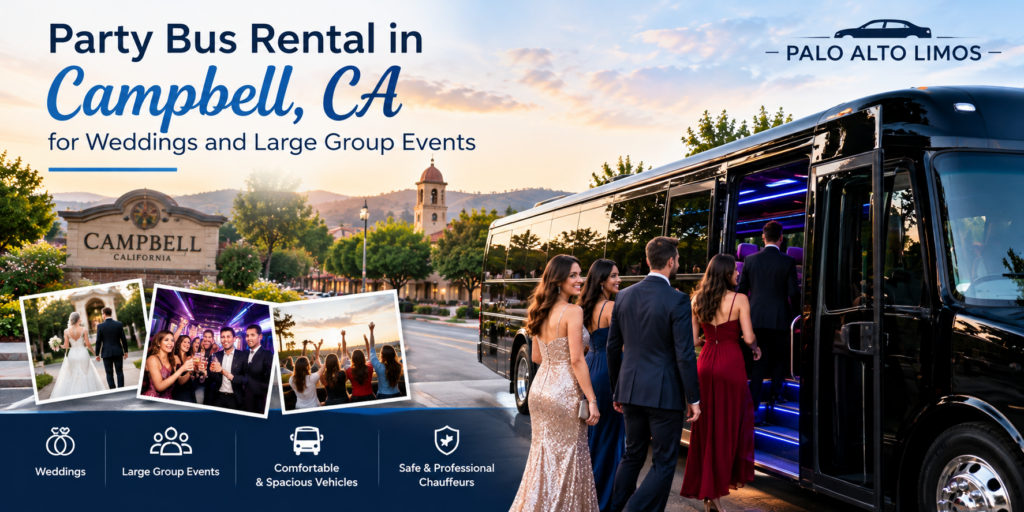 Party Bus Rental in Campbell, CA for Weddings and Large Group Events